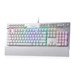 104 Keys Ergonomic Keyboard + 12 Macro Keys and Wrist Rest